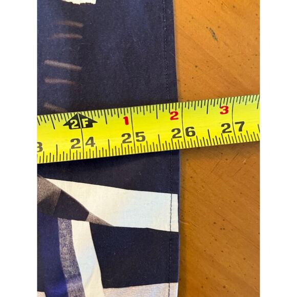 Cos Button Down Shirt Career Blouse Wide Collar Abstract Print Purple Size 8 - Picture 11 of 11